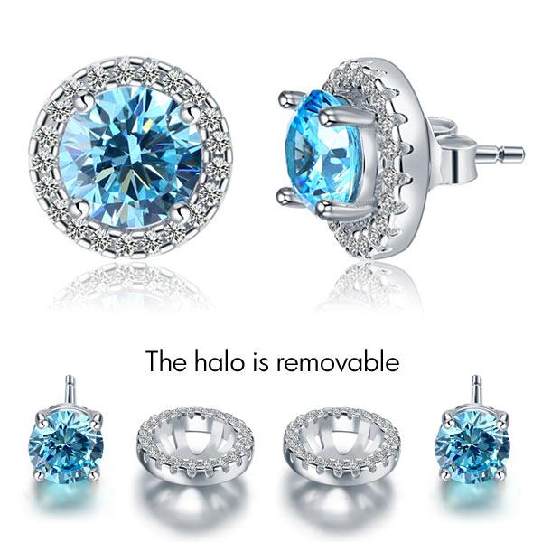 Diamond stud earrings with deals removable halo