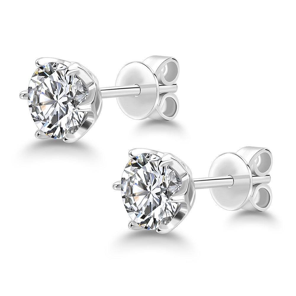 Order Silver Diamond Stud Earrings