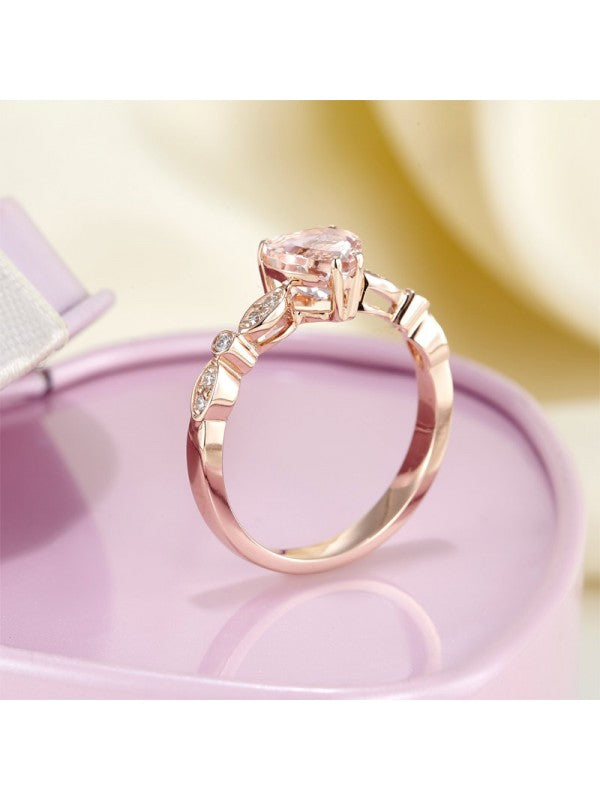 1.20ct Rose Gold, Heart Shaped Morganite Engagement Ring, Available in 14kt or 18kt Rose, Yellow or White Gold