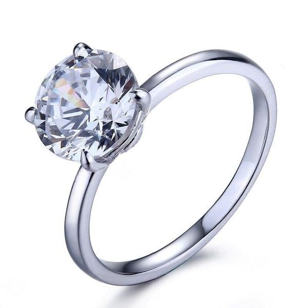 2.00ct Round Cut Moissanite Engagement Ring, Available in White Gold or Platinum