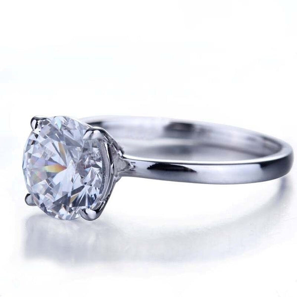 2.00ct Round Cut Moissanite Engagement Ring, Available in White Gold or Platinum